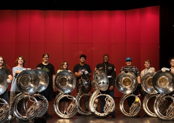 Marine Band San Diego Brass Band performs at Highland High School