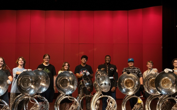 Marine Band San Diego Brass Band performs at Highland High School