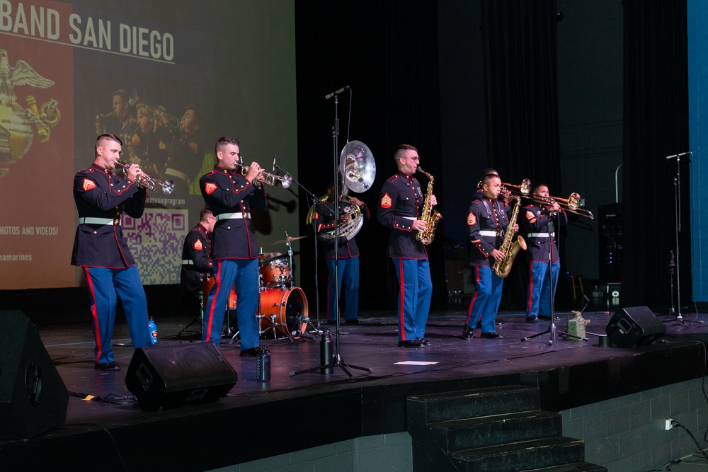 Band San Diego Brass Band performs at Crismon High School