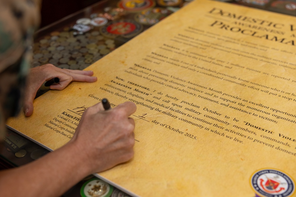 Col Fitzgerald signs Domestic Violence Prevention Proclamation