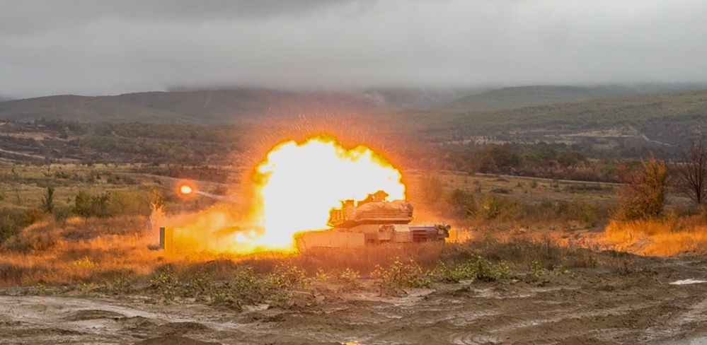 1st ABCT, 1st Infantry Division, M1A2 Abrams Conduct Table VI Gunnery at Novo Selo Training Area