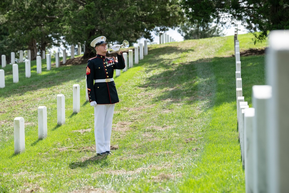 Military Funeral Honors are Conducted for U.S. Marine Corps Capt. Frederick Smith in Section 34