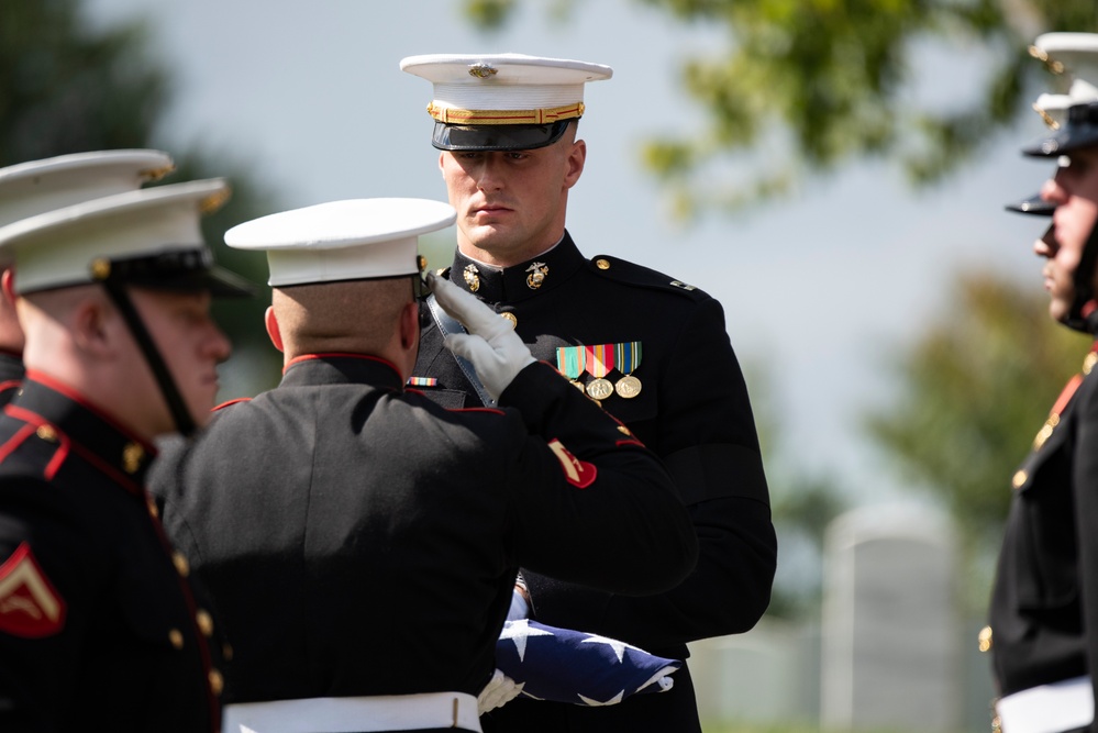 Military Funeral Honors are Conducted for U.S. Marine Corps Capt. Frederick Smith in Section 34