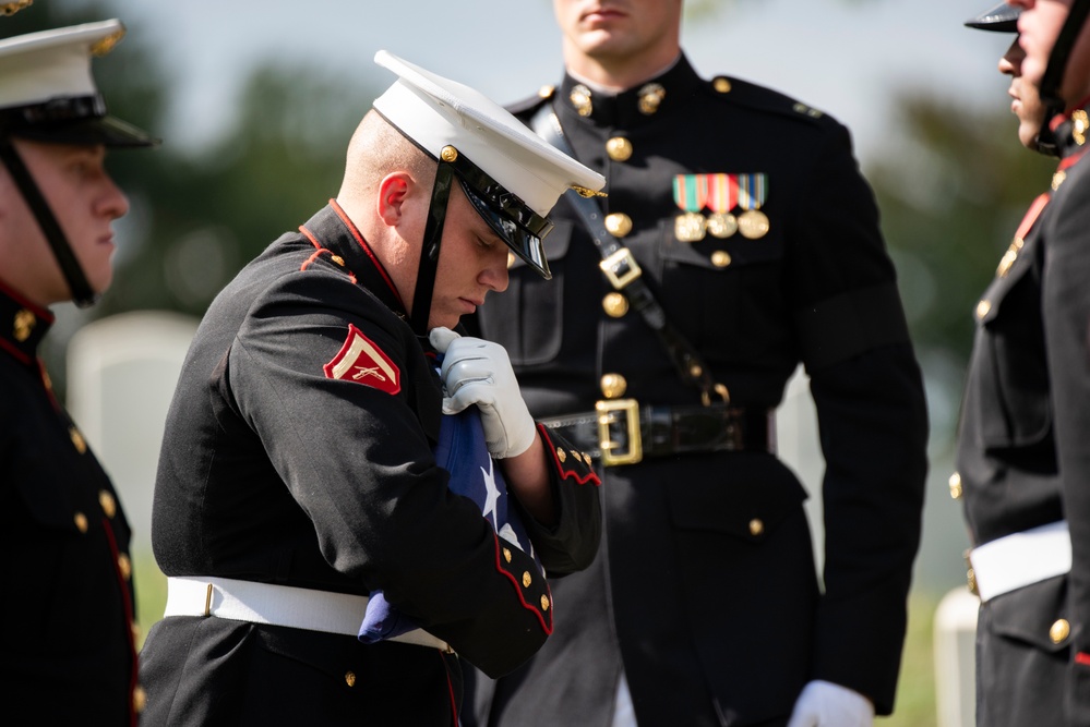 Military Funeral Honors are Conducted for U.S. Marine Corps Capt. Frederick Smith in Section 34