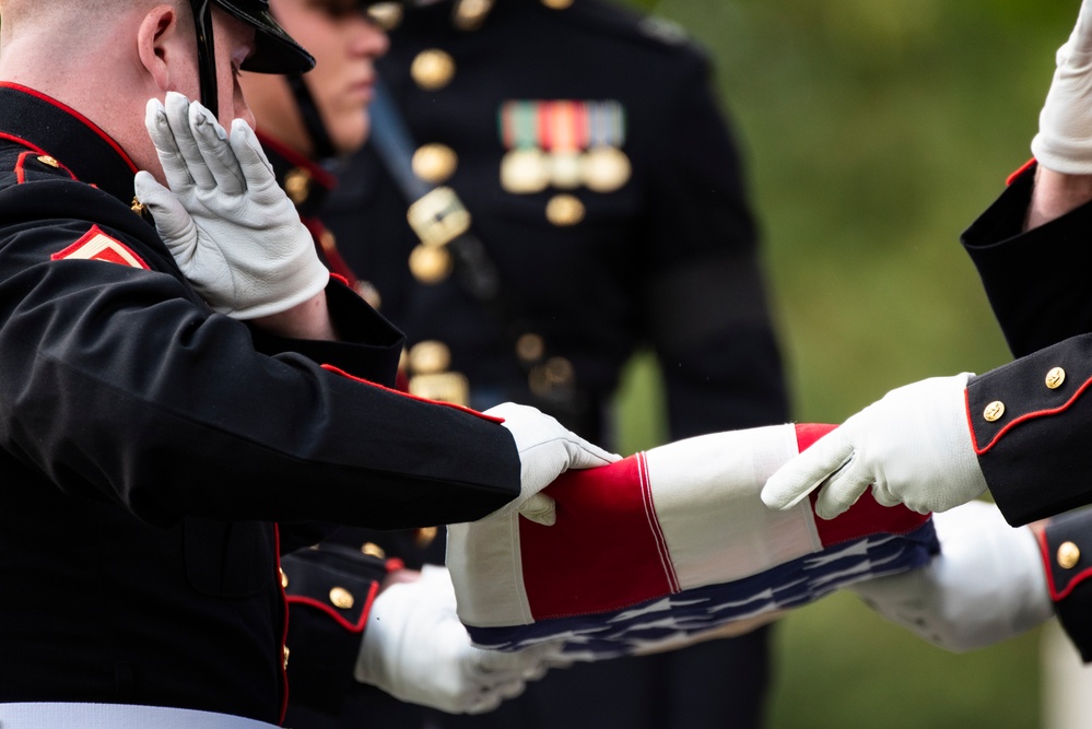 Military Funeral Honors are Conducted for U.S. Marine Corps Capt. Frederick Smith in Section 34