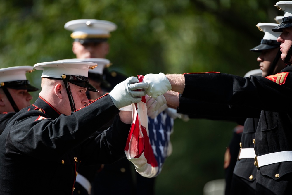 Military Funeral Honors are Conducted for U.S. Marine Corps Capt. Frederick Smith in Section 34