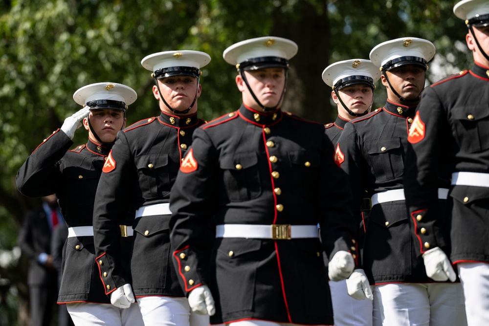 Military Funeral Honors are Conducted for U.S. Marine Corps Capt. Frederick Smith in Section 34