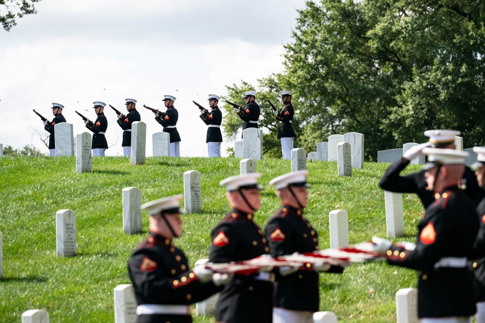 Military Funeral Honors are Conducted for U.S. Marine Corps Capt. Frederick Smith in Section 34