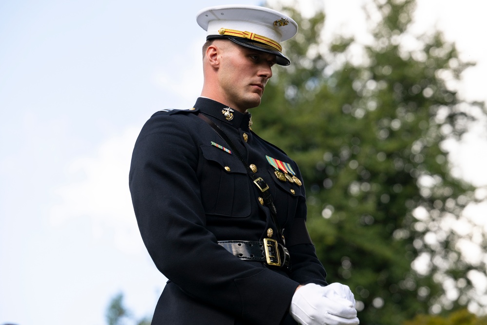 Military Funeral Honors are Conducted for U.S. Marine Corps Capt. Frederick Smith in Section 34