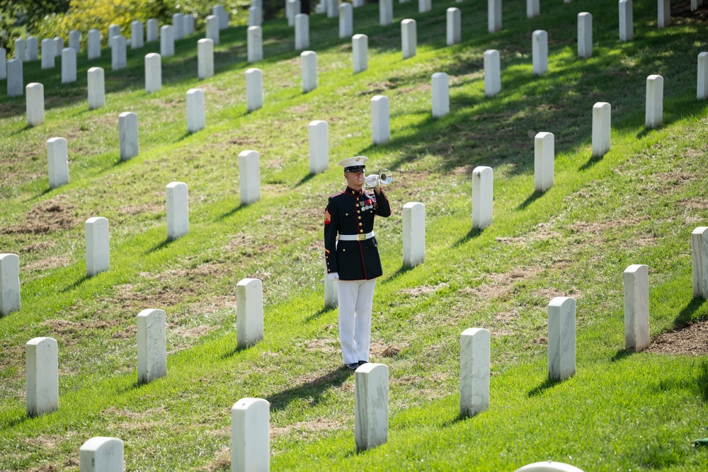 Military Funeral Honors are Conducted for U.S. Marine Corps Capt. Frederick Smith in Section 34
