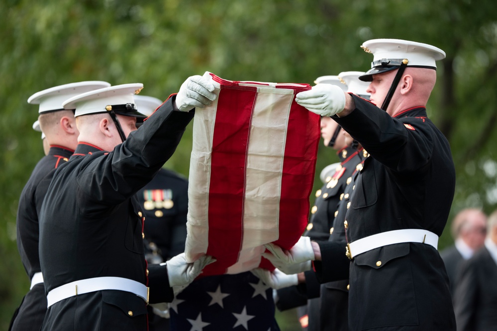 Military Funeral Honors are Conducted for U.S. Marine Corps Capt. Frederick Smith in Section 34