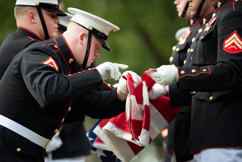 Military Funeral Honors are Conducted for U.S. Marine Corps Capt. Frederick Smith in Section 34