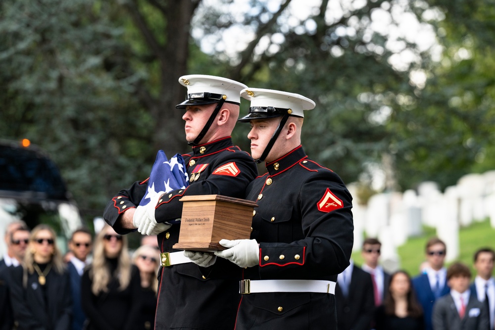 Military Funeral Honors are Conducted for U.S. Marine Corps Capt. Frederick Smith in Section 34