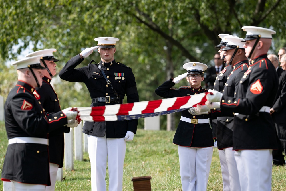 Military Funeral Honors are Conducted for U.S. Marine Corps Capt. Frederick Smith in Section 34