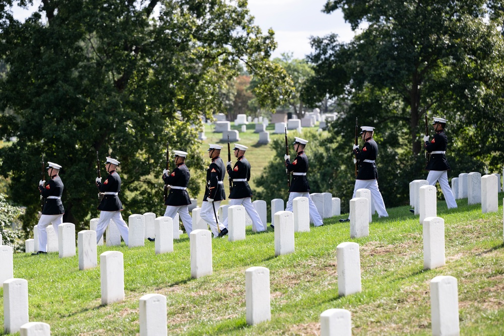 Military Funeral Honors are Conducted for U.S. Marine Corps Capt. Frederick Smith in Section 34