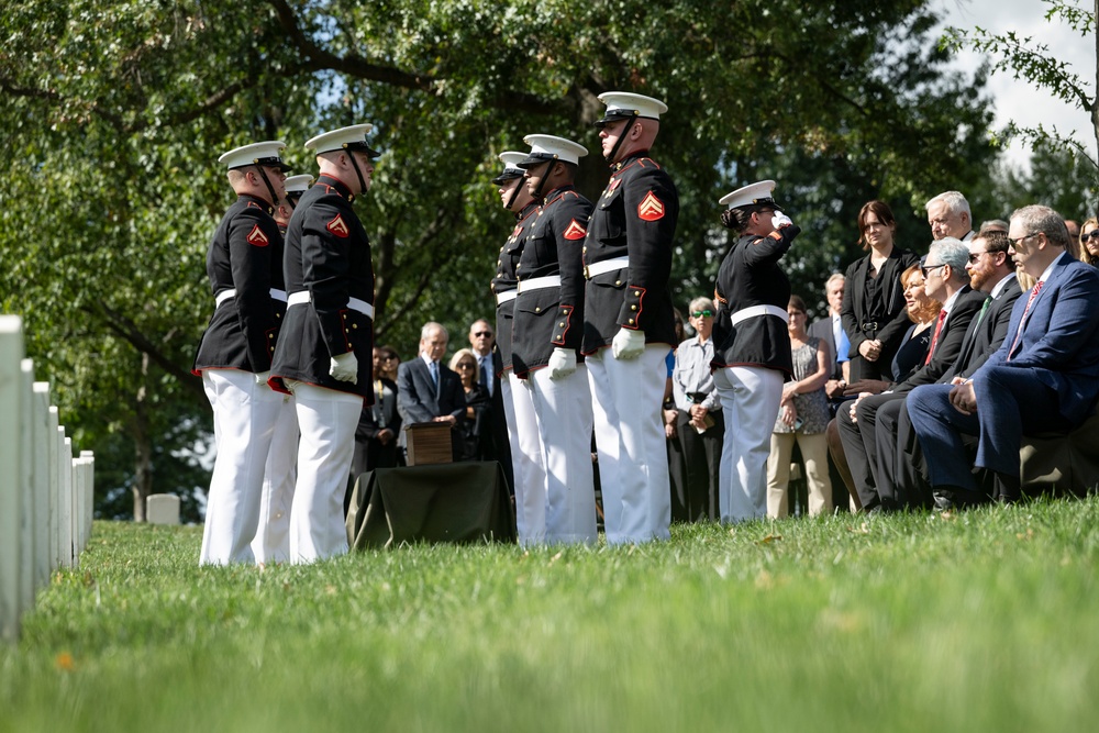 Military Funeral Honors are Conducted for U.S. Marine Corps Capt. Frederick Smith in Section 34