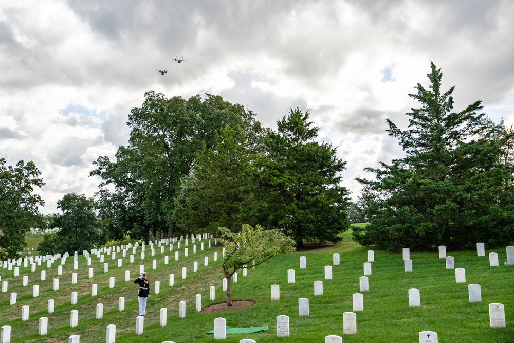 Military Funeral Honors are Conducted for U.S. Marine Corps Capt. Frederick Smith in Section 34