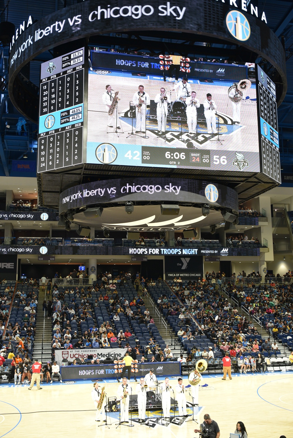 Navy Band Great Lakes Performs at WNBA
