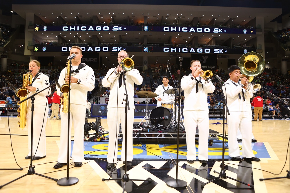 Navy Band Great Lakes Performs at WNBA