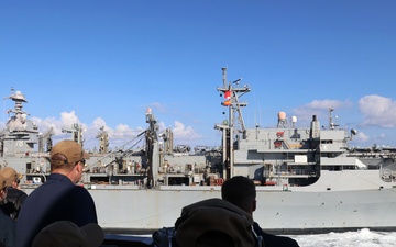 Carrier Strike Group (CSG) 12, USS Gerald R. Ford (CVN 78), USS Roosevelt (DDG 80) Participate in Replenishment-at-Sea in the Alboran Sea