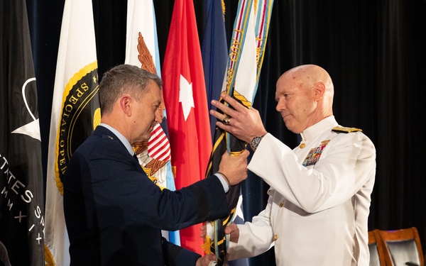 Adm. Frank “Mitch” Bradley assumes command of U.S. Special Operations Command from Gen. Bryan Fenton