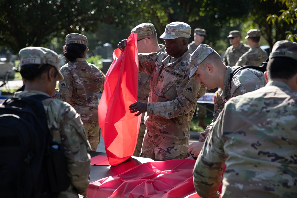 U.S. Service Members with the District of Columbia National Guard Help Volunteers at Special Olympics