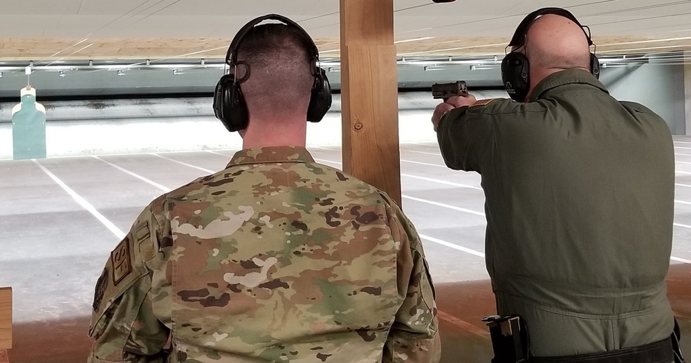 General visited Westover to complete his annual small arms qualification