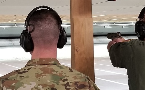 General visited Westover to complete his annual small arms qualification