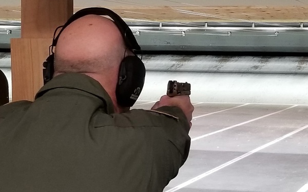 General visited Westover to complete his annual small arms qualification