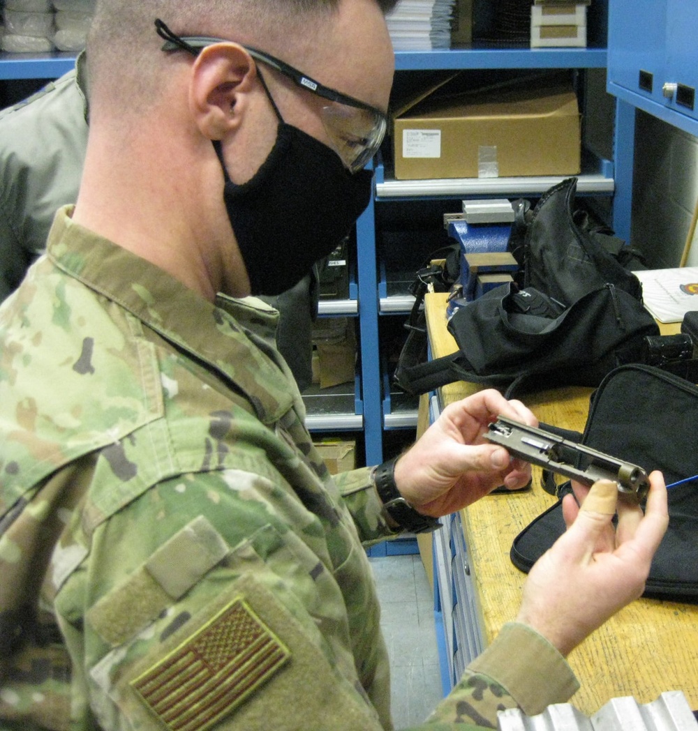General visited Westover to complete his annual small arms qualification