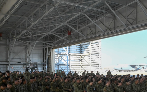 Command Chief Birk Leads 433rd AW Enlisted All Call