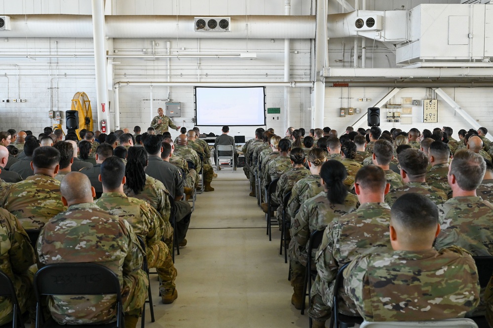 Command Chief Birk Leads 433rd AW Enlisted All Call