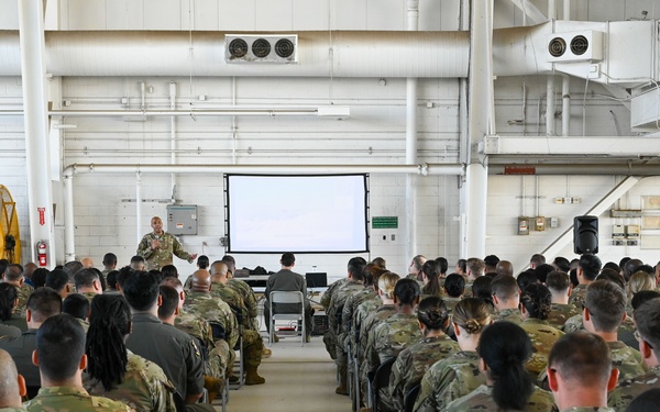 Command Chief Birk Leads 433rd AW Enlisted All Call