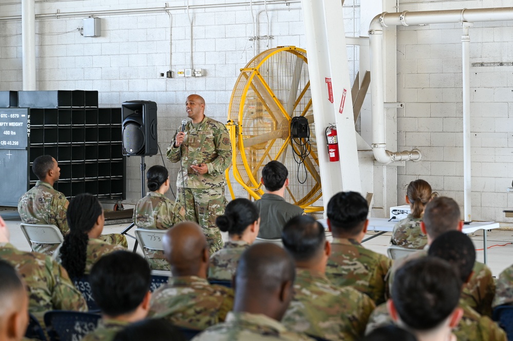 Command Chief Birk Leads 433rd AW Enlisted All Call