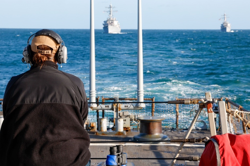 USS Gonzalez (DDG 66) Maneuvers into Formation