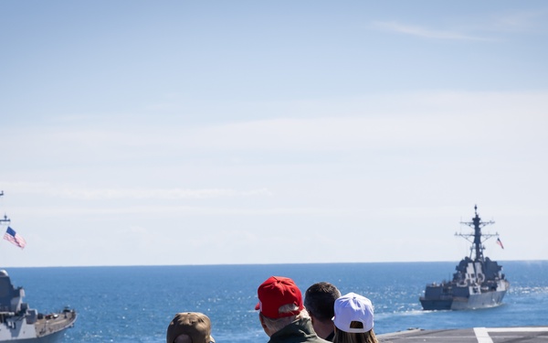 USS George H.W. Bush hosts President Donald J. Trump and First Lady Melania Trump during the Titans of the Sea Presidential Review celebrating the Navy’s 250th birthday.