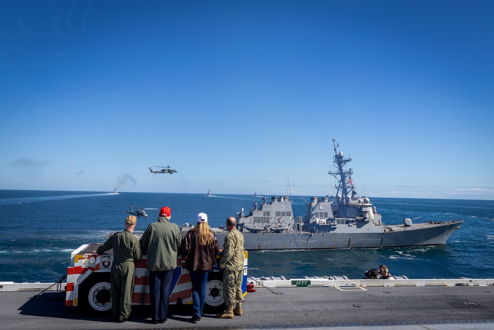 USS George H.W. Bush hosts President Donald J. Trump and First Lady Melania Trump during the Titans of the Sea Presidential Review celebrating the Navy’s 250th birthday.