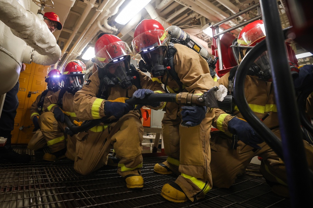 Main Space Fire Drill aboard USS Paul Ignatius (DDG 117)