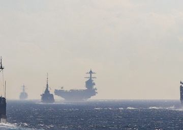 USS Paul Ignatius (DDG 117) joins the Gerald R. Ford (CVN 78) Carrier Strike Group through the Strait of Gibraltar