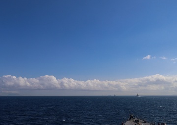 USS Paul Ignatius (DDG 117) joins the Gerald R. Ford (CVN 78) Carrier Strike Group through the Strait of Gibraltar