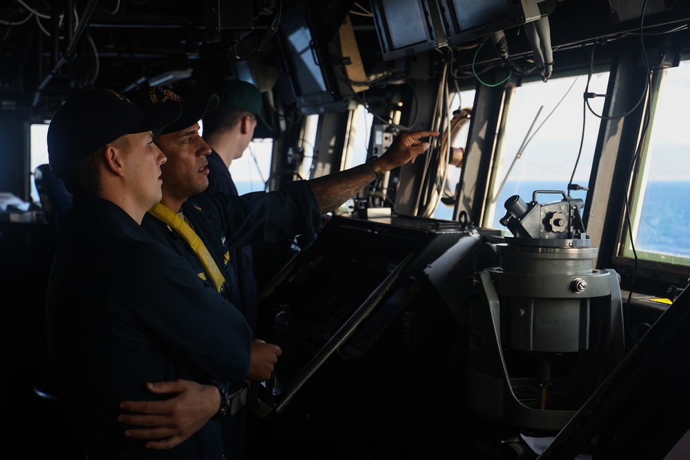 USS Paul Ignatius (DDG 117) joins the Gerald R. Ford (CVN 78) Carrier Strike Group through the Strait of Gibraltar