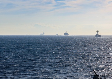 USS Paul Ignatius (DDG 117) joins the Gerald R. Ford (CVN 78) Carrier Strike Group through the Strait of Gibraltar