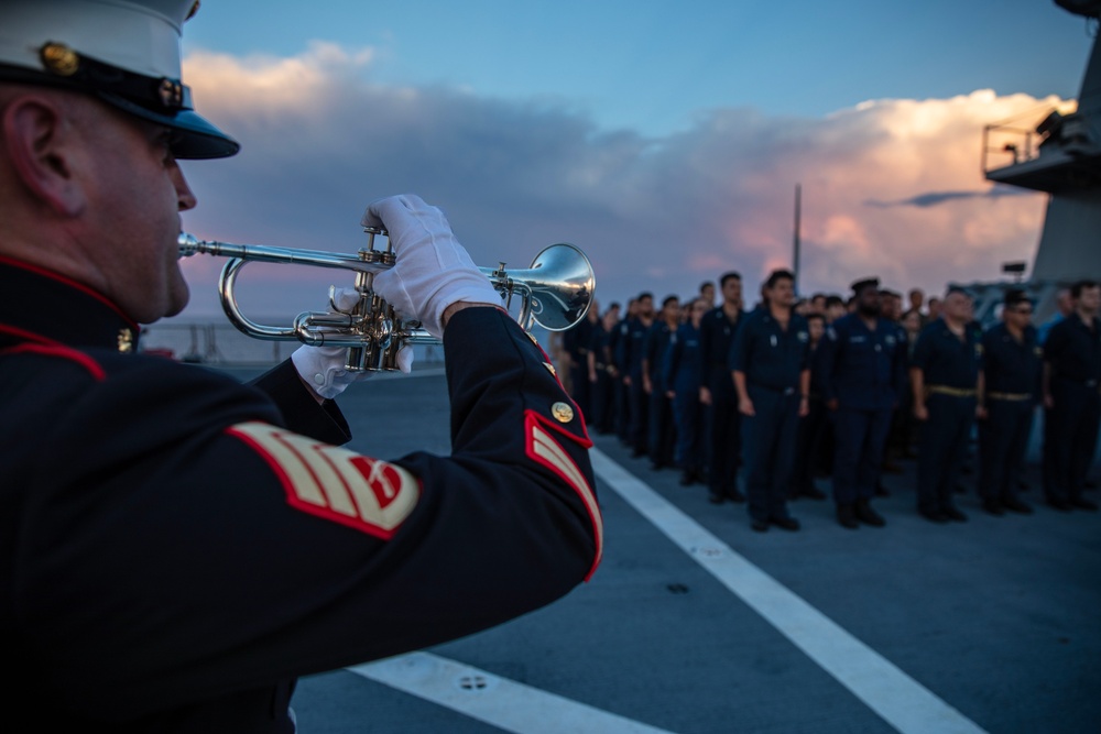 U.S. Naval Forces Europe and Africa Band on the USS Mount Whitney (LCC 20)