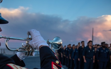 U.S. Naval Forces Europe and Africa Band on the USS Mount Whitney (LCC 20)