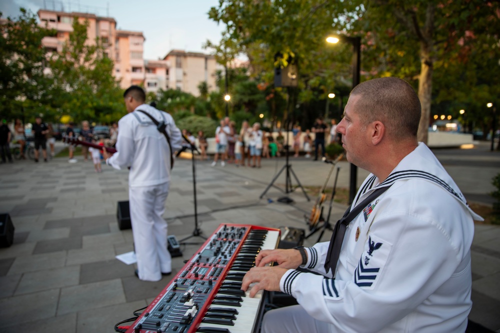 U.S. Naval Forces Europe and Africa Band on the USS Mount Whitney (LCC 20)
