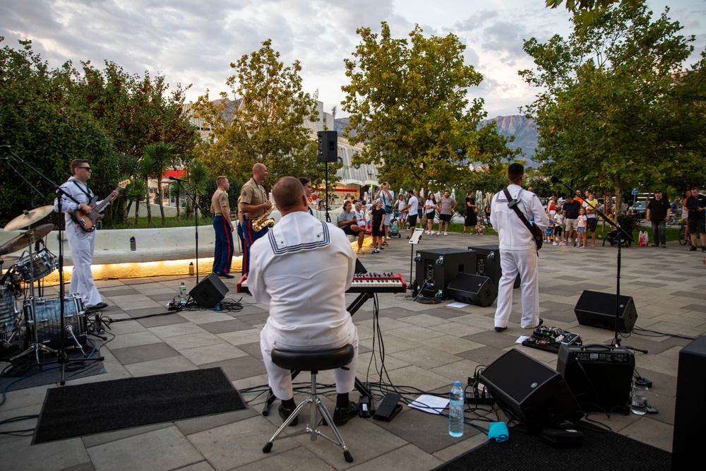 U.S. Naval Forces Europe and Africa Band on the USS Mount Whitney (LCC 20)