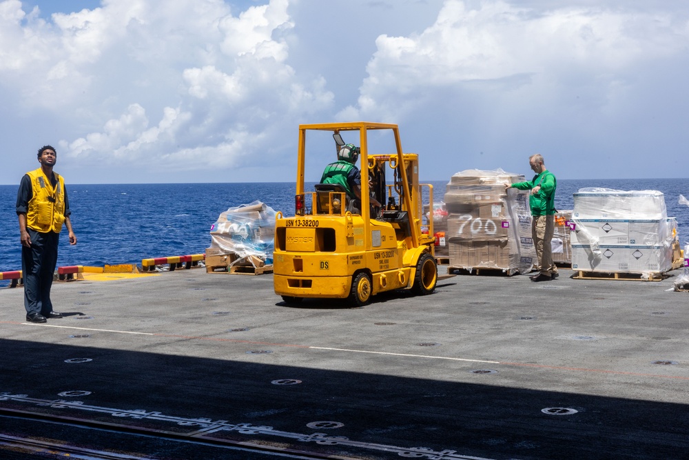 Iwo Jima Sailors Conduct a Replenishment At Sea
