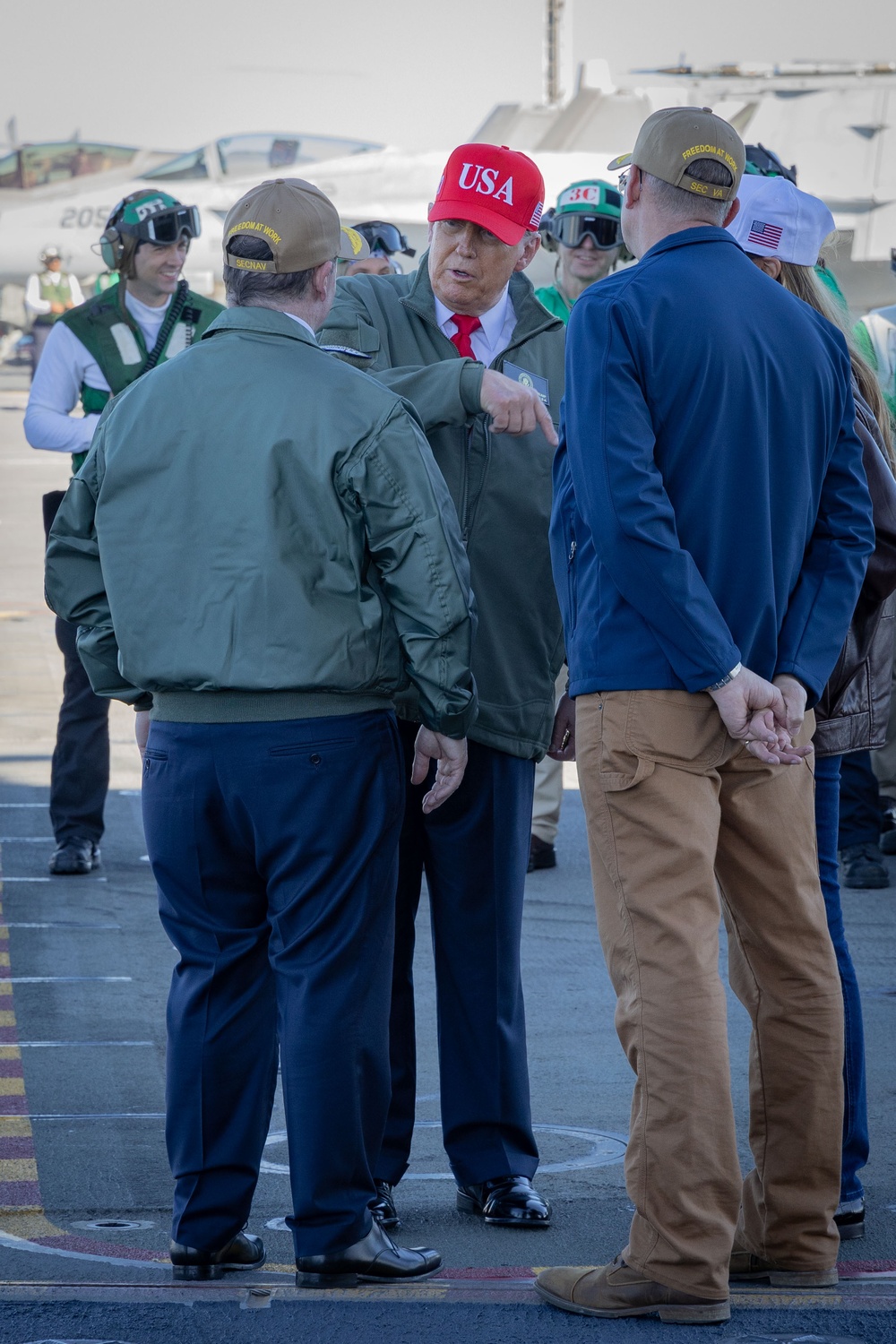 USS George H.W. Bush hosts President Donald J. Trump and First Lady Melania Trump during the Titans of the Sea Presidential Review celebrating the Navy’s 250th birthday.
