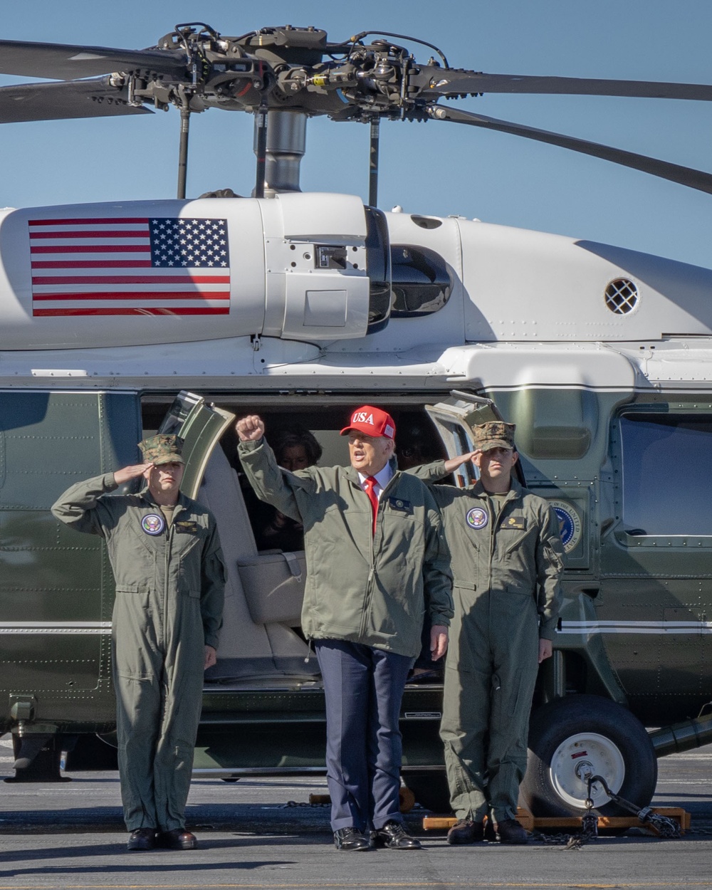 USS George H.W. Bush hosts President Donald J. Trump and First Lady Melania Trump during the Titans of the Sea Presidential Review celebrating the Navy’s 250th birthday.