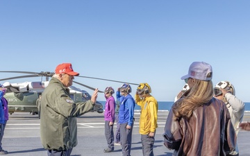 USS George H.W. Bush hosts President Donald J. Trump and First Lady Melania Trump during the Titans of the Sea Presidential Review celebrating the Navy’s 250th birthday.